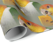 白いベリーのカイクパロットと木のブロック玩具 ラッピングペーパー (ロールコーナー)