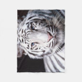 白いベンガルトラのイメージ フリースブランケット (正面)