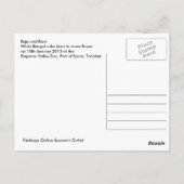 白いベンガルトラカブスのトリニダードの郵便はがき ポストカード (裏面)