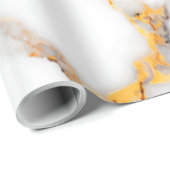 白いベージュフェイクと灰色の大理石 ラッピングペーパー (ロールコーナー)