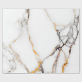 白いベージュフェイクと灰色の大理石 ラッピングペーパー (フラット)