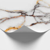 白いベージュフェイクと灰色の大理石 ラッピングペーパー (角)