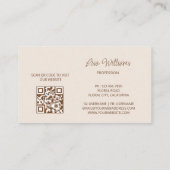 白いベージュ3Dの花 名刺 (裏面)