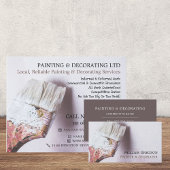 白いペイントブラシ、画家&デコレーター 名刺