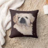 白いペキニーズの犬の枕 クッション (ブランケット)