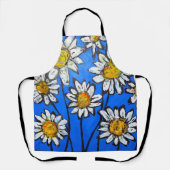 白いペダルのある花 エプロン (正面)