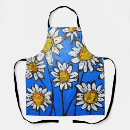 白いペダルのある花 エプロン