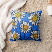 白いペダルのある花 クッション (ブランケット)