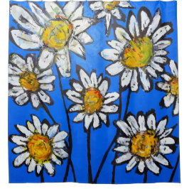 白いペダルのある花 シャワーカーテン