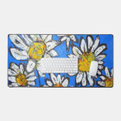 白いペダルのある花 デスクマット (キーボード&マウス)