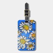 白いペダルのある花 ラゲッジタグ (正面縦)