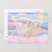 白いペルシャのキャットエンジェル（雲） ポストカード (正面/裏面)