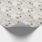 白いペルシャの子猫のクリスマス ラッピングペーパー (角)