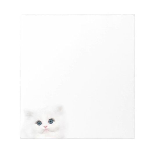 白いペルシャの子猫の顔 ノートパッド (正面)