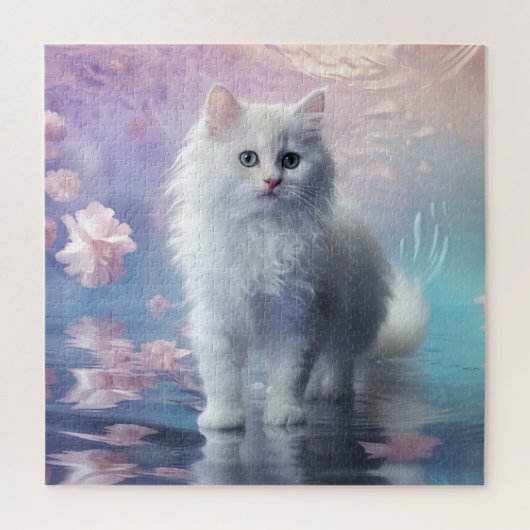 白いペルシャ猫の子猫 ジグソーパズル (縦)