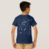 白いペンキの飛沫グラフィック染み白いインクのしぶき Tシャツ (裏面フル)