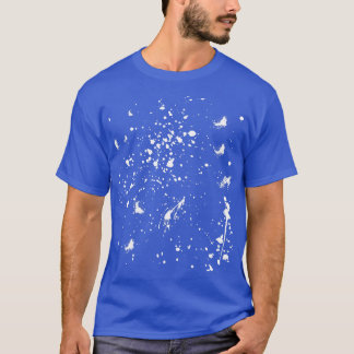 白いペンキの飛沫 グラフィック ステイン 白いインクのしみ Tシャツ