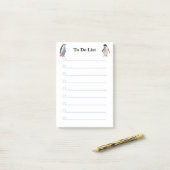 白いペンギンがリストに並ぶ ポストイット (デスク上)