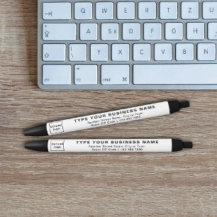 白いペン先にビジネスブランド 黒ボールペン