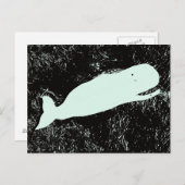 白いホエールポストカード ポストカード (正面/裏面)