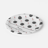 白いボウリングパーソナライズされたボールピンの名前を付ける ペーパープレート (アングル)