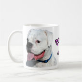 白いボクサーのお母さんのマグ コーヒーマグカップ (左)