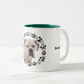 白いボクサーの写真 ツートーンマグカップ (正面右)