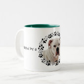 白いボクサーの写真 ツートーンマグカップ (正面左)