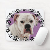 白いボクサーの写真 マウスパッド (マウス)