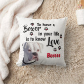 白いボクサーの子犬が大好き クッション (ブランケット)