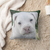 白いボクサーの子犬-カスタムな写真 クッション (ブランケット)