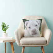 白いボクサーの子犬-カスタムな写真 クッション (椅子)