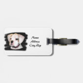 白いボクサーの子犬 ラゲッジタグ (裏面横)