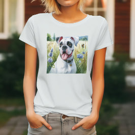 白いボクサー犬とはな Tシャツ