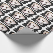 白いボクサー犬のギフトの包装紙 ラッピングペーパー (角)