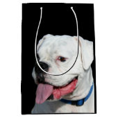 白いボクサー犬 ミディアムペーパーバッグ (正面)