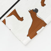 白いボクパーソナライズされたサーの犬のパターンを名前に付ける フリースブランケット (角)