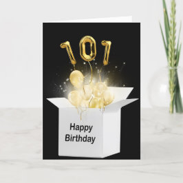 白いボックスに101誕生日のバルーン カード