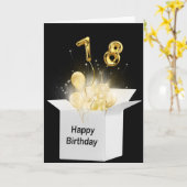 白いボックスに78誕生日のバルーン カード (黄色い花)