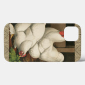 白いボーダーが付いている鶏小屋の外のオンドリ及び雌鶏 Case-Mate iPhoneケース (裏面 (横))