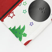 白いボーリングパーソナライズされたのクリスマスパターンの名前 フリースブランケット (角)