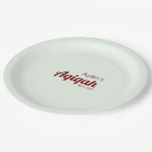 白いボーンズ無地のカラー平野、Aqiqah赤ちゃんシャワー ペーパープレート (アングル)