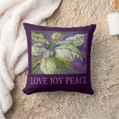 白いポインセチアの休日のファインアートの枕 クッション (ブランケット)