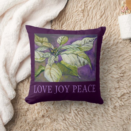 白いポインセチアの休日のファインアートの枕 クッション (ブランケット)