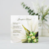 白いポインセチアの結婚式招待状 招待状 (スタンド正面)