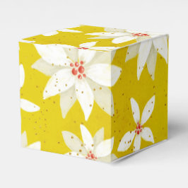 白いポインセチア 赤いアクセント 輝く金色の黄色 フェイバーボックス