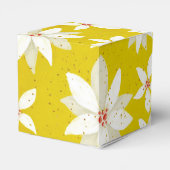 白いポインセチア 赤いアクセント 輝く金色の黄色 フェイバーボックス (裏面サイド)