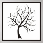 白いポスターの黒い木 ポスター (正面)