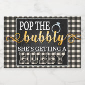 白いポップ・アートのハビーを手に入れるフランネル スパークリングワインラベル (シングルラベル)