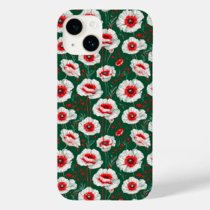 ✨ 白いポピーの花が咲く静けさ 🌼 ソフトボタニカル Case-Mate iPhone 14ケース